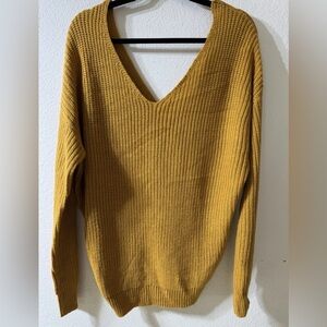 Love Tree Mustard V-Neck Sweater